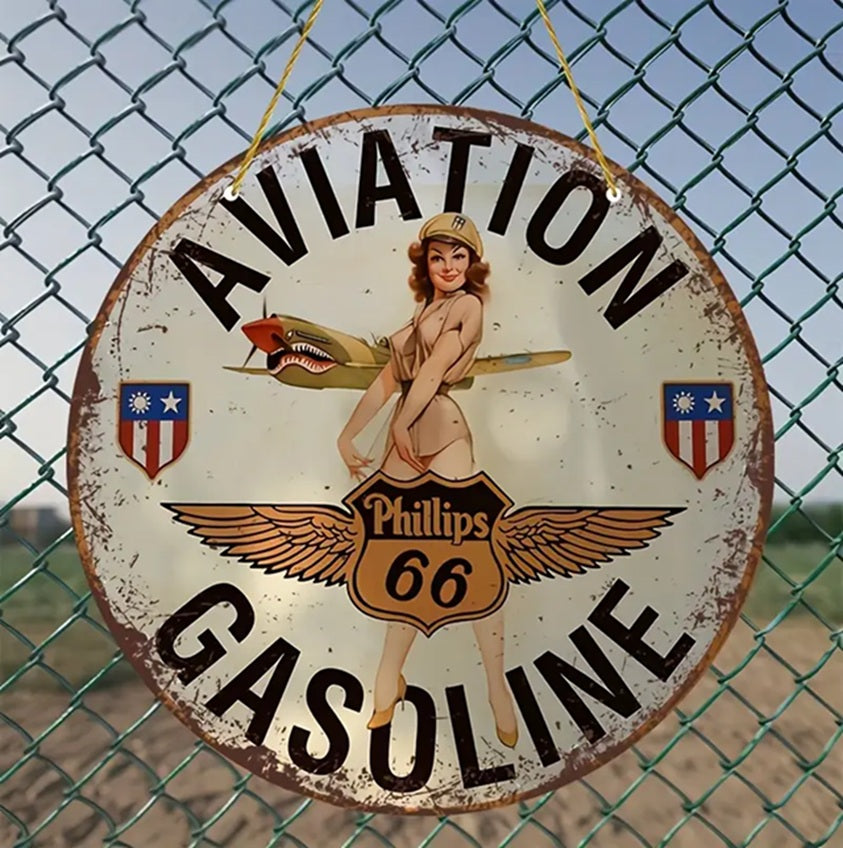 P172 Vintage Phillips Gasoline Aviation Girl