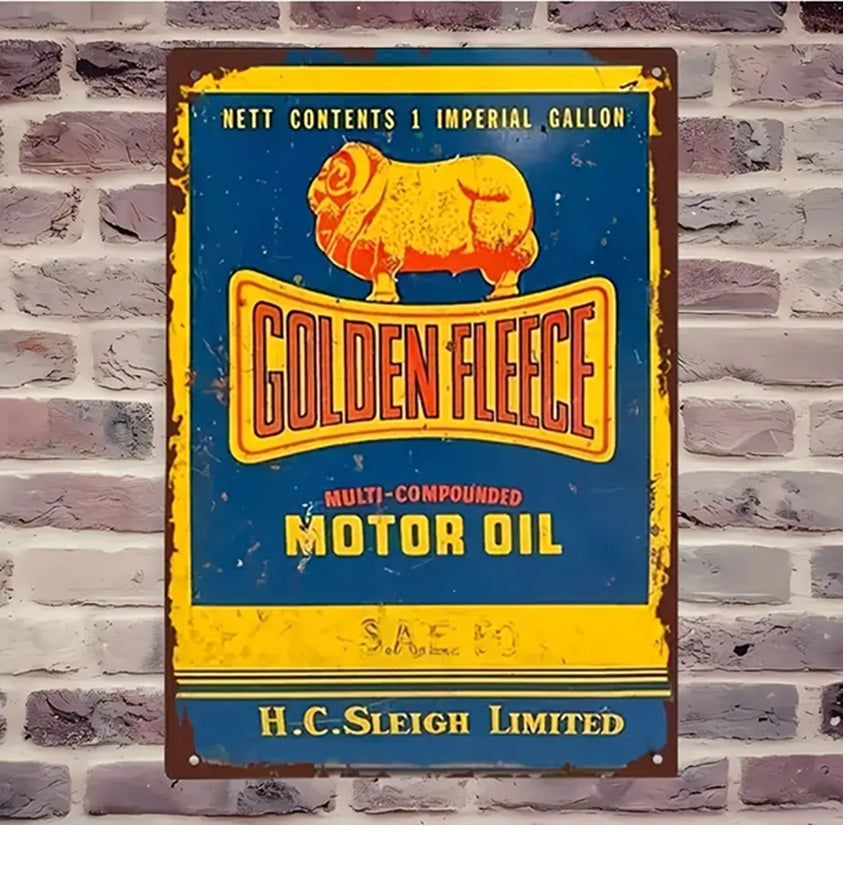 P176 Vintage Golden Fleece Oil Sign