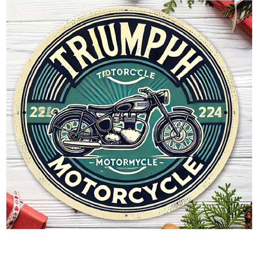P177 Vintage Triumph Motorcycle Metal Sign