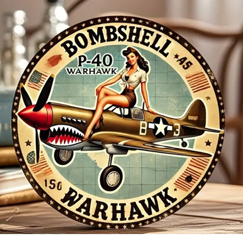 P180 Vintage Aviation Warhawk Girl