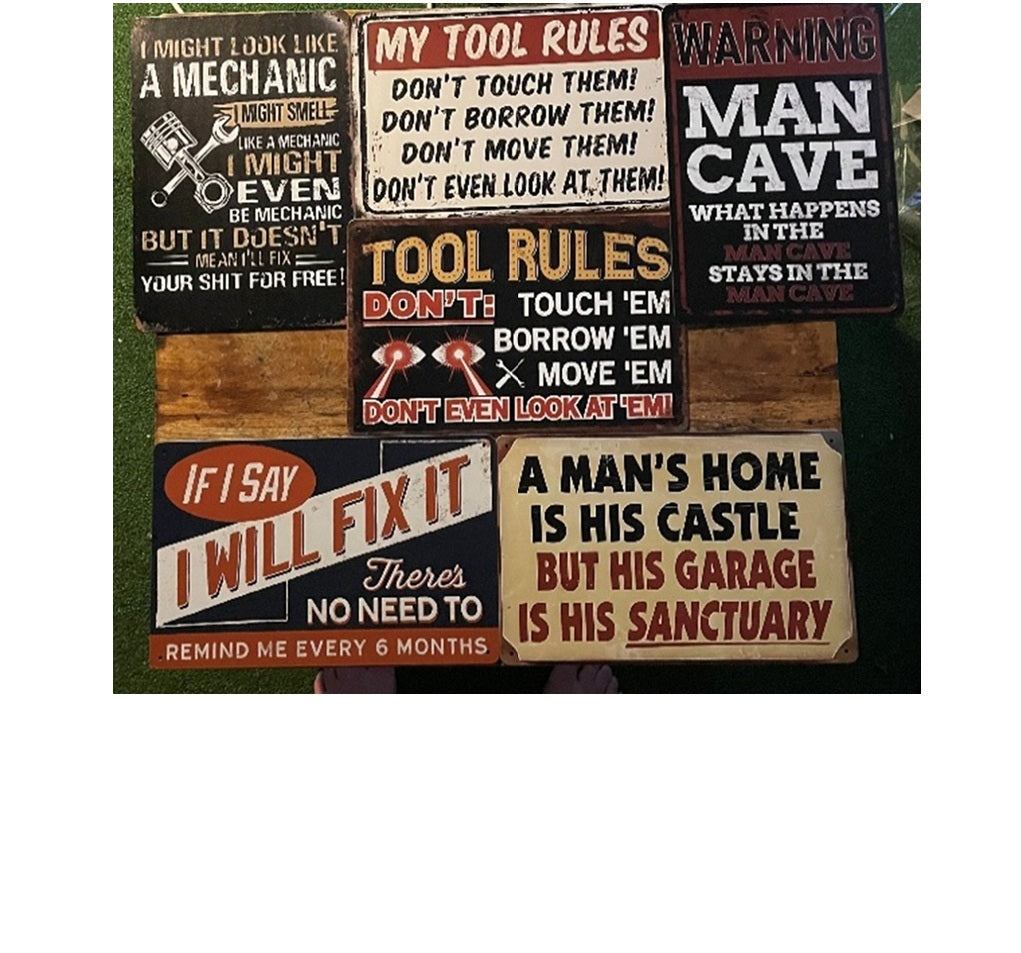 P195 Workshop Humour Metal Signs