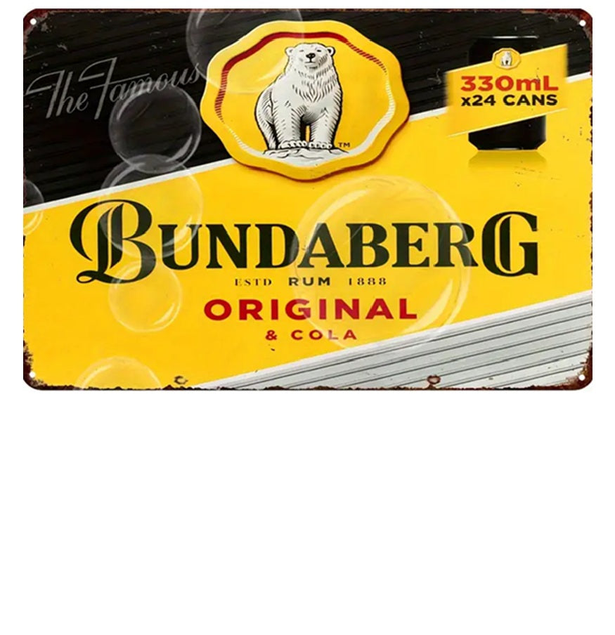 P204 Vintage Bundaberg Rum Metal Sign