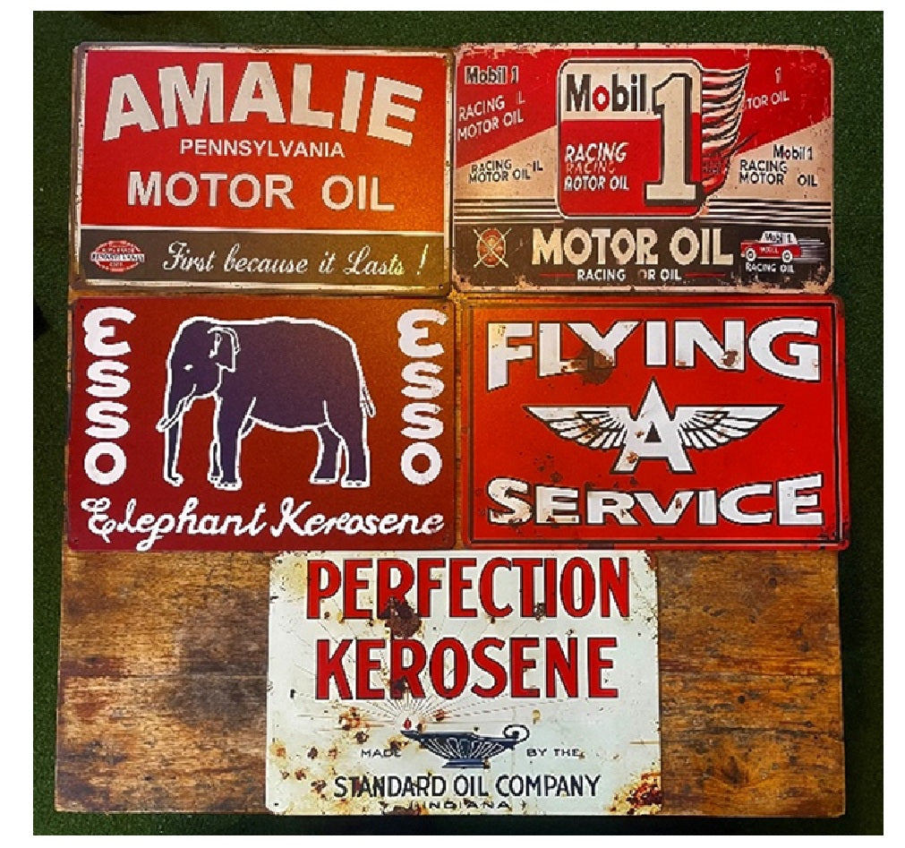 P216 5 Pack Vintage Gasoline Signs