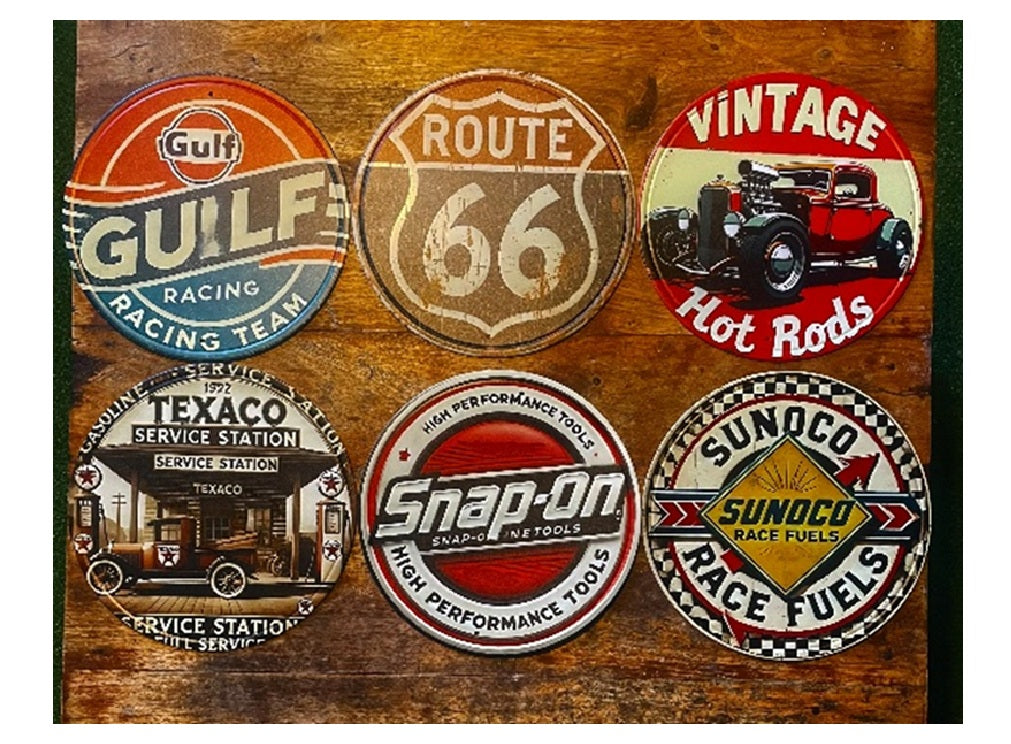 P240 6 Pack Vintage Gasoline Sign