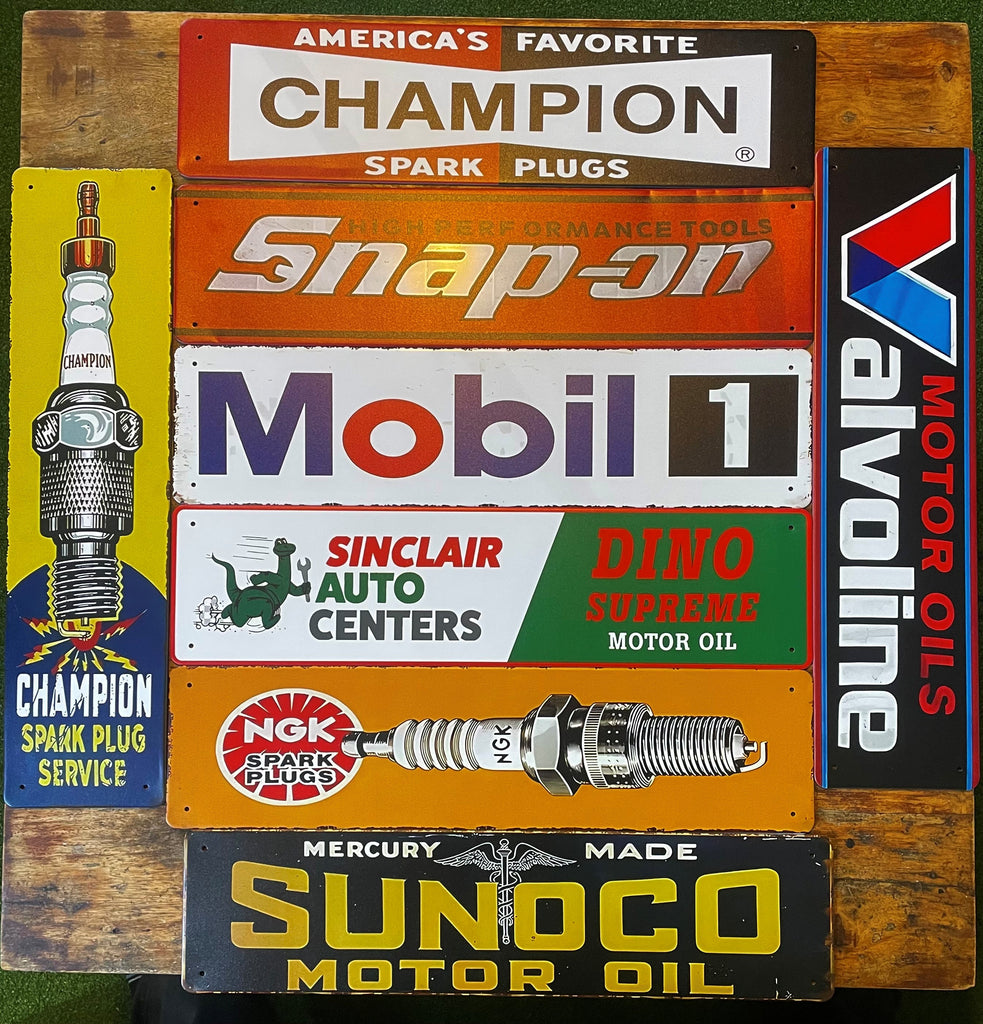 P257 8 Pack Vintage Gasoline Signs