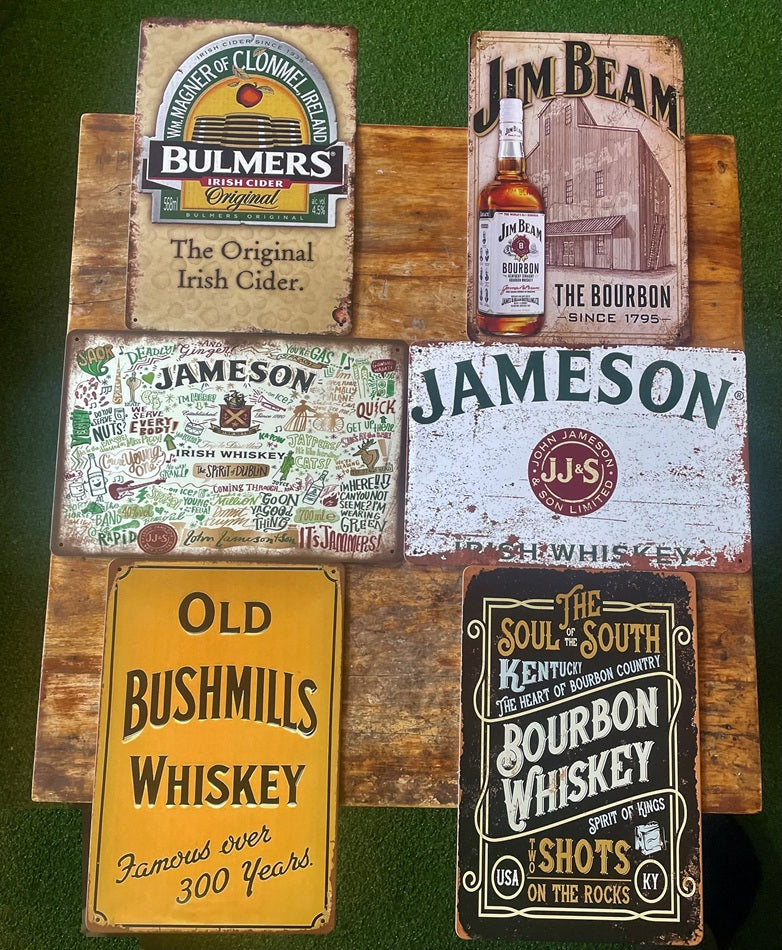 P268 6 Pack Vintage Beverage Signs