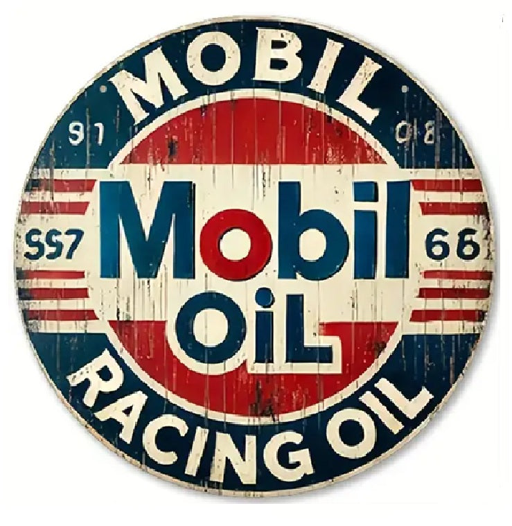 P36 Vintage Mobil Racing Oil Sign