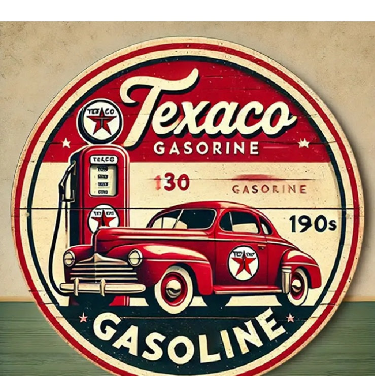P52 Vintage Texaco Gasoline Metal Sign