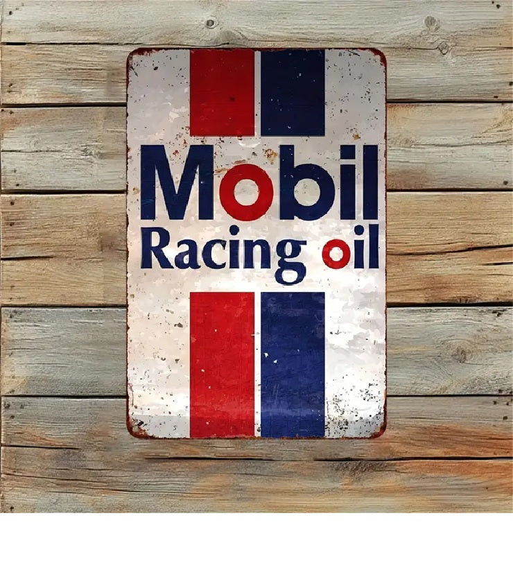 P60 Vintage Mobile Racing Oil Metal Sign