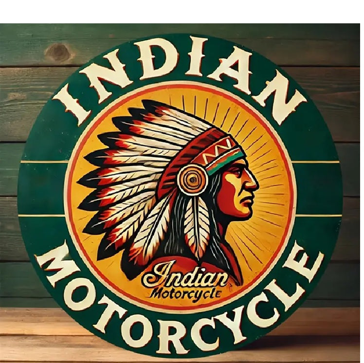 P64 Vintage Indian Motorcycle Metal Sign