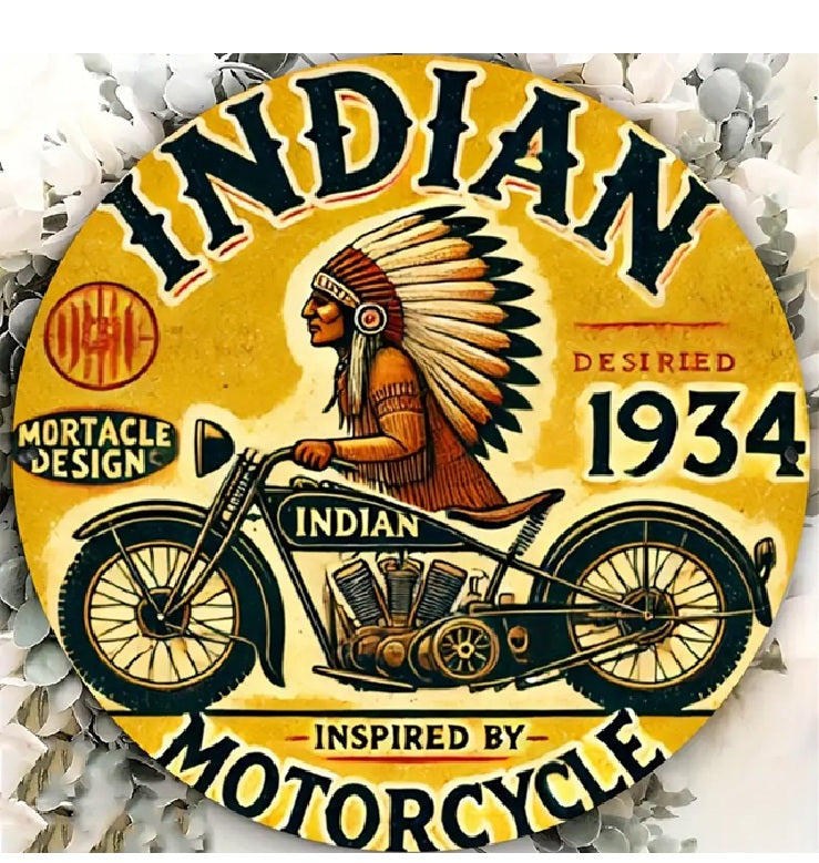 P66 Vintage Indian Motorcycle Metal Sign