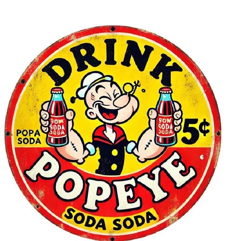 P67 Vintage Popeye The Sailor Man Metal Sign