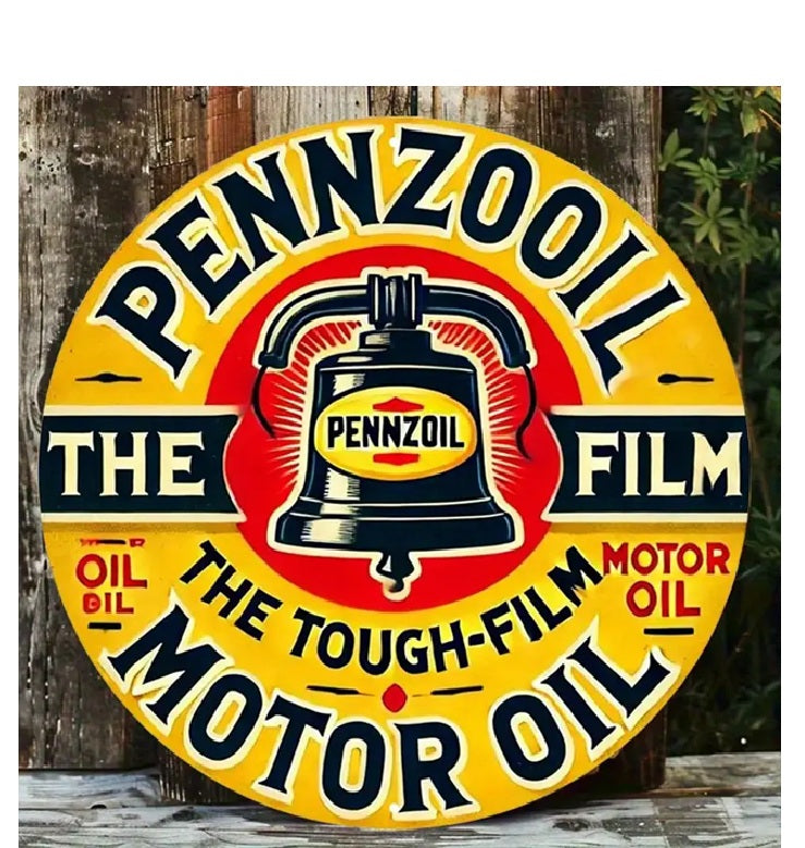 P68 Vintage Pennzoil Motor Oil Metal Sign
