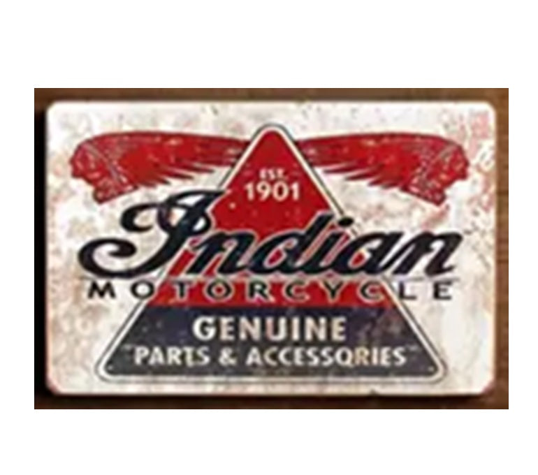 P8 Vintage Indian Motor Cycle Meatal Sign
