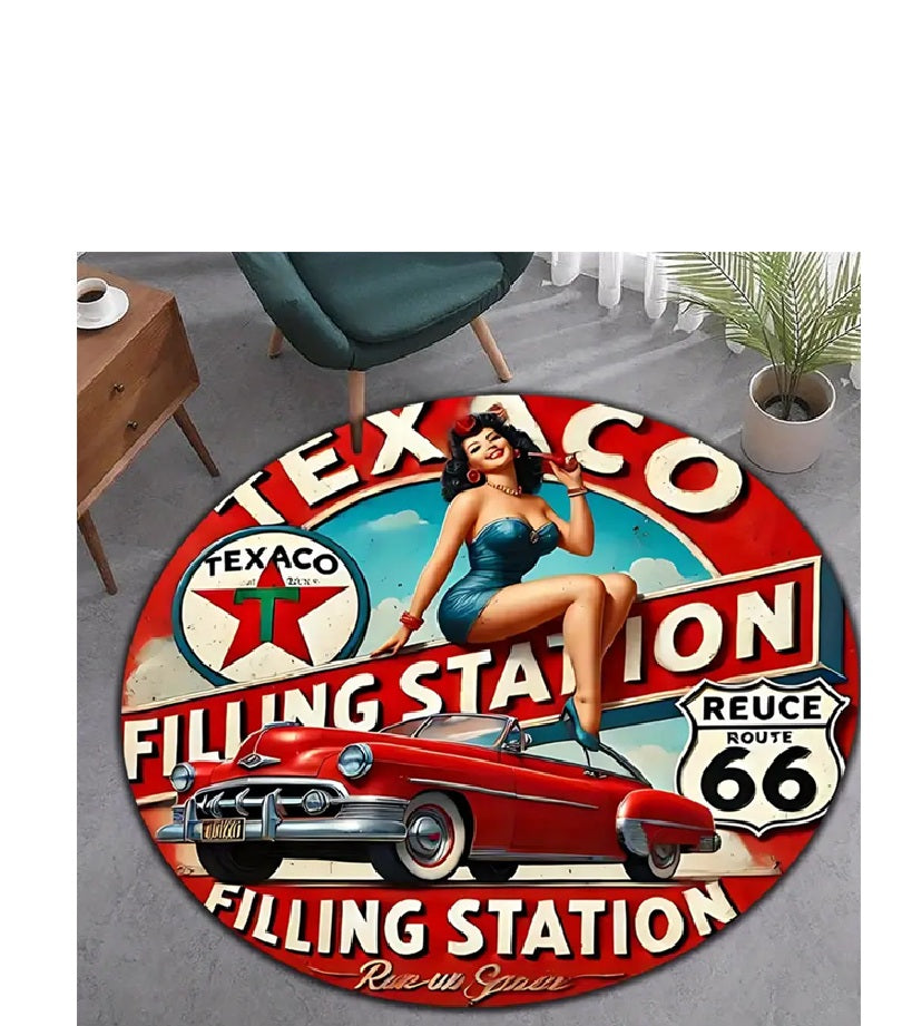 P82 Vintage Texaco Route 66 Carpet Rug