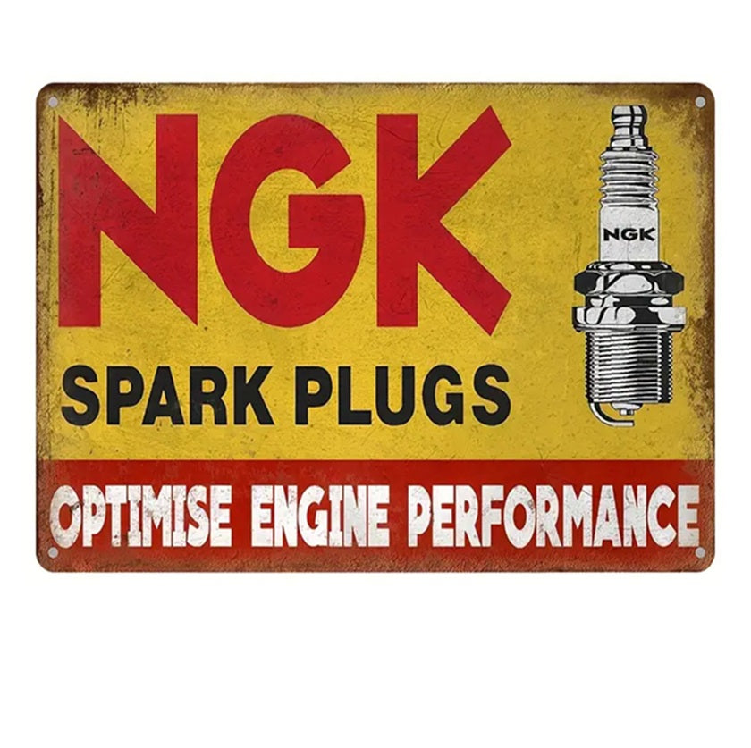 P90 Vintage NGK Spark Plug Sign