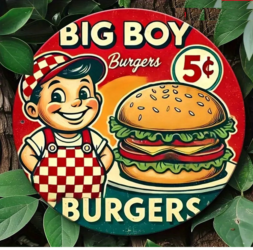 P161 Vintage Big Boy Burger Metal Sign
