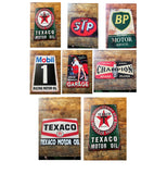 P104 8 Pack Vintage Gasoline Metal Signs