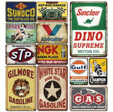 P121 12 Pack Vintage Gasoline Metal Signs