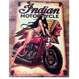 P130 Vintage Indian Motorcycle Metal Sign