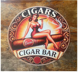 P145 Cigar Girl Metal Sign