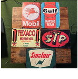 P158 5 Pack Vintage Gasoline Signs