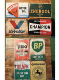P156 8 Pack Vintage Automotive Metal Signs