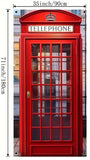 P171 British Classic Red Phone Box Wall Art