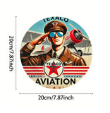 P175 Vintage Texaco Gasoline Aviation Metal Sign
