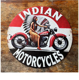 P184 Vintage Indian Motor Cycle Metal Sign