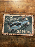 P186 6 Pack Vintage Motor Racing Metal Signs