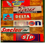 P187 6 Pack Vintage Gasoline Metal Signs