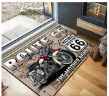 P2 Motorcycle Route 66 Carpet Rug 120cm x 80cm