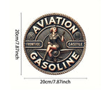 P200 Vintage Aviation Gasoline Girl Metal Sign
