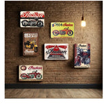 P205 6 Pack Vintage Indian Motorcycle Metal Signs