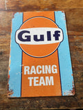 P211 6 Pack Vintage Gasoline Meta Signs