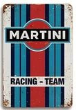 P211 6 Pack Vintage Gasoline Meta Signs