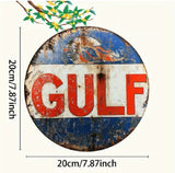 P23 Vintage Gulf Oil Metal Sign
