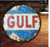 P23 Vintage Gulf Oil Metal Sign