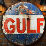 P23 Vintage Gulf Oil Metal Sign