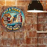 P24 Vintage Tiger Gasoline Metal Sign