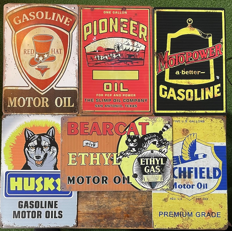 P266 6 Pack Vintage Automotive Signs
