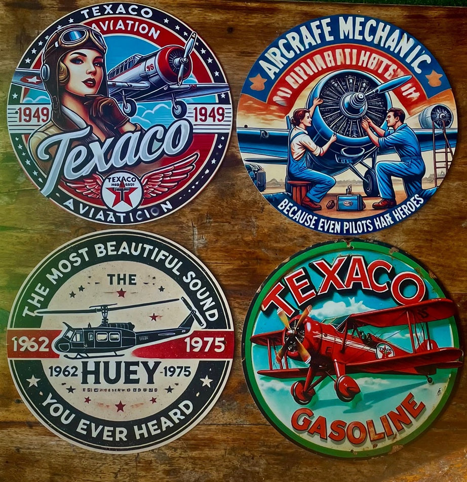 P279 4 Pack Vintage Aviation Signs