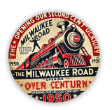 P28 Vintage Milwaukee Train Metal Sign