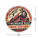 P28 Vintage Milwaukee Train Metal Sign