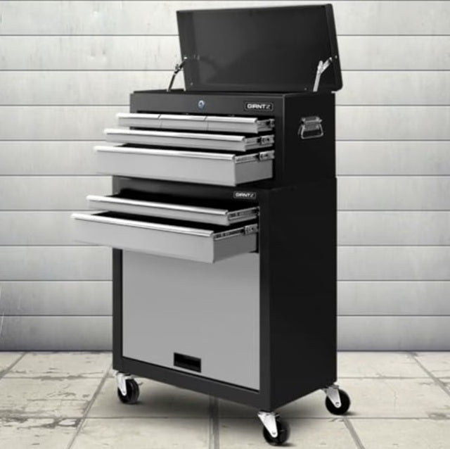 P302 7 Drawer Tool Cabinet Black - Grey