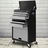 P302 7 Drawer Tool Cabinet Black - Grey