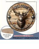 P34 Vintage Deer Metal Welcome Sign