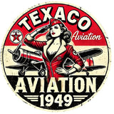 P40 Vintage Texaco Aviation Girl Metal Sign