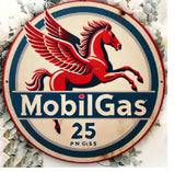 P49 Vintage Mobil Gasoline Metal Sign.